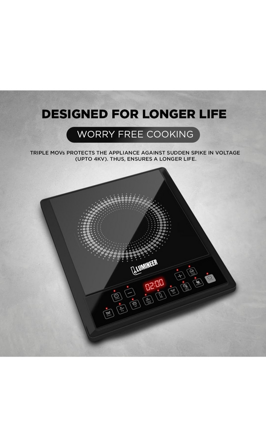 LUMINEER Smart Induction Cooktop – 8 Preset Modes with Voltage Protection