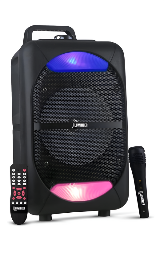 LUMINEER 8" Portable Party Speaker with Mic & RGB Lights