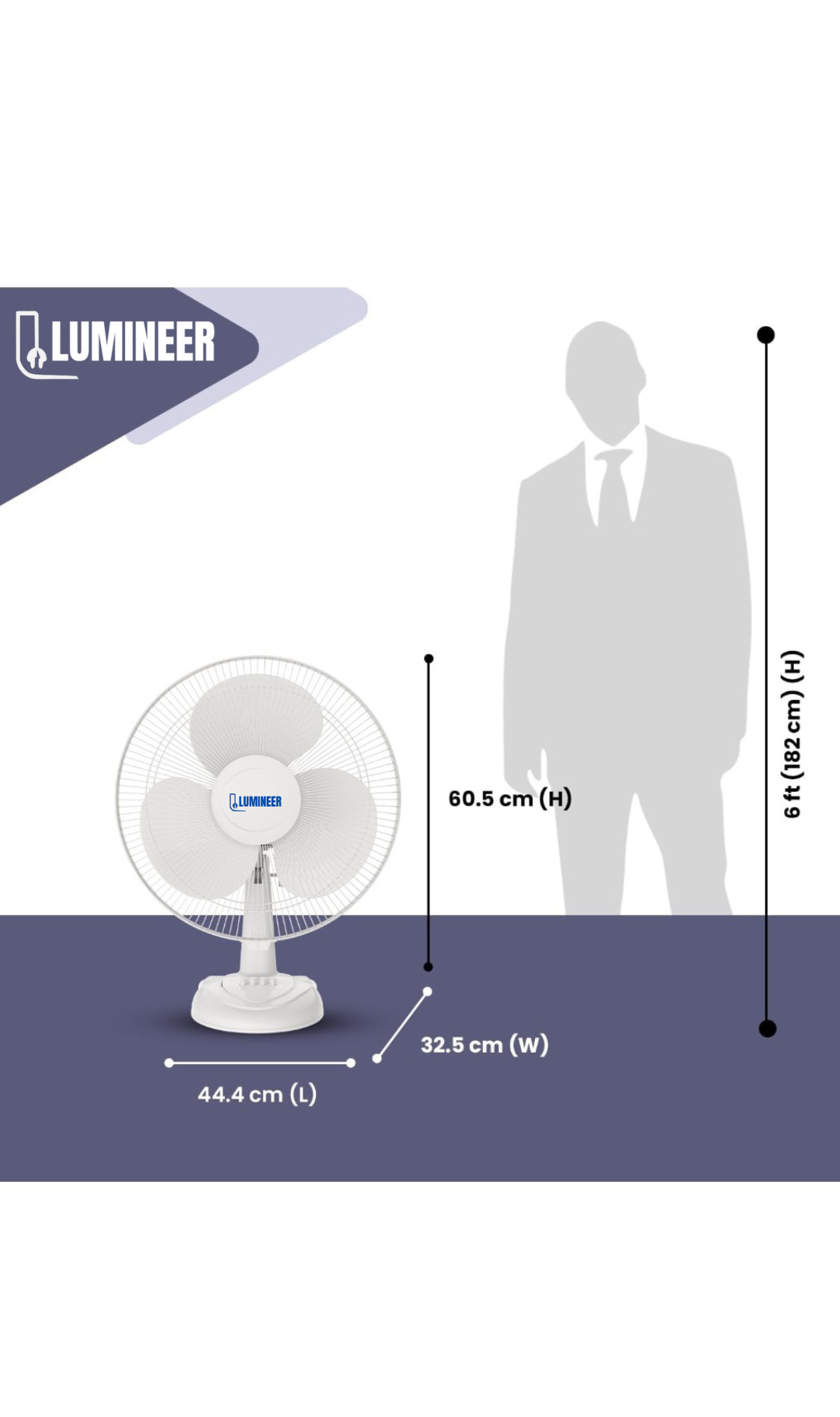 LUMINEER 16" Table Fan – Cool Comfort, Anytime, Anywhere