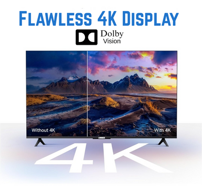 LUMINEER 50" Smart Android LED TV. 4K Ultra HD Picture Quality. Dolby Vision with Dolby Audio.